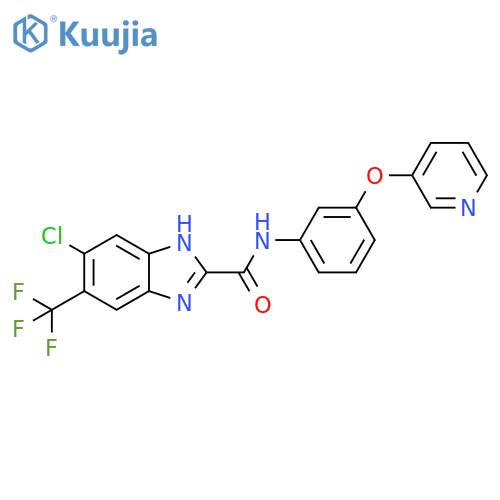 1H-Benzimidazole-2-carboxamide,5-chloro-N-[3-(3-pyridinyloxy)phenyl]-6-(trifluoromethyl)- structure