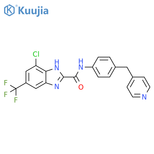 1H-Benzimidazole-2-carboxamide, 7-chloro-N-[4-(4-pyridinylmethyl)phenyl]-5-(trifluoromethyl)- structure