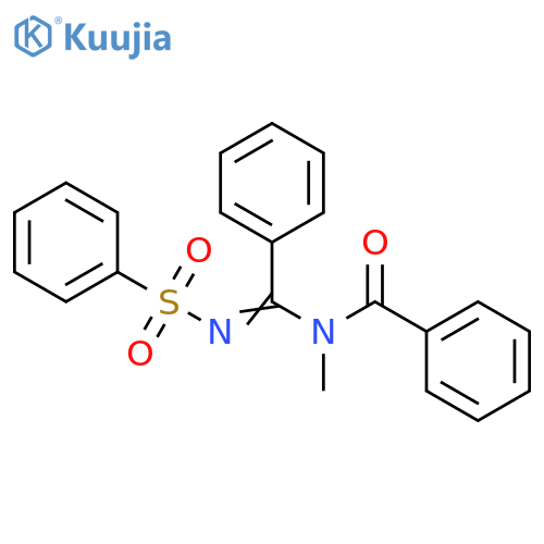 N-(1E)-(benzenesulfonyl)imino(phenyl)methyl-N-methylbenzamide structure