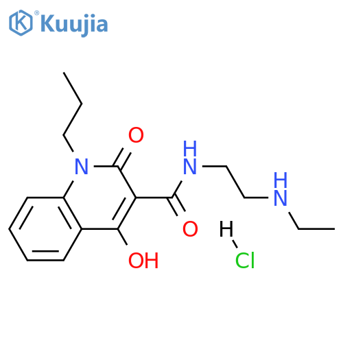 N-[2-(ethylamino)ethyl]-4-hydroxy-2-oxo-1-propylquinoline-3-carboxamide hydrochloride structure