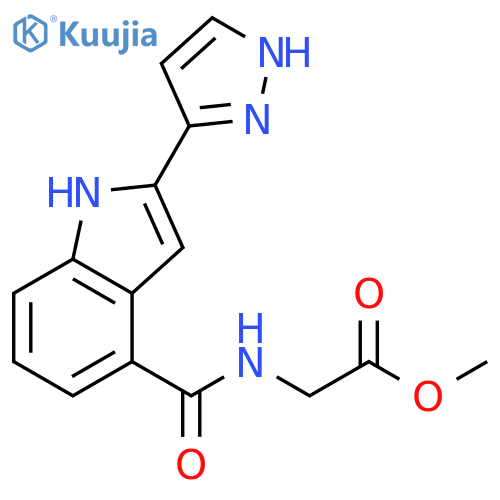 Glycine, N-[[2-(1H-pyrazol-3-yl)-1H-indol-4-yl]carbonyl]-, methyl ester structure
