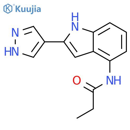 Propanamide, N-[2-(1H-pyrazol-4-yl)-1H-indol-4-yl]- structure