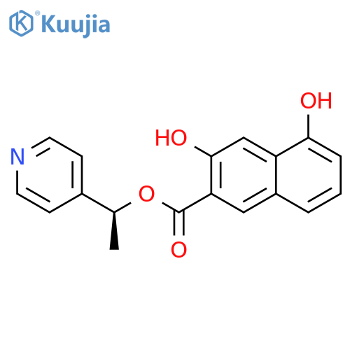 2-Naphthalenecarboxylic acid, 3,5-dihydroxy-, (1S)-1-(4-pyridinyl)ethylester structure