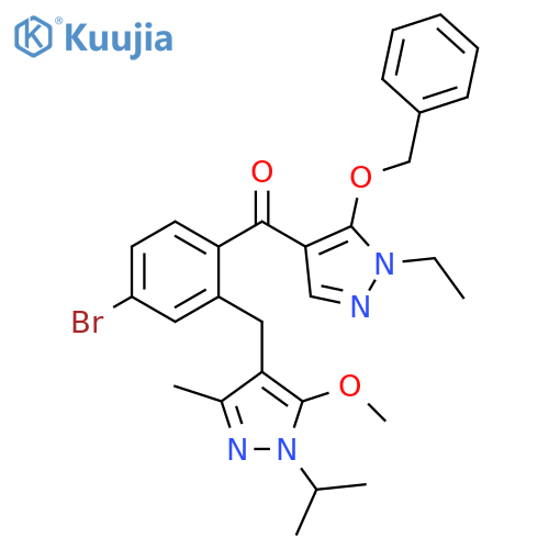 Methanone,[4-bromo-2-[[5-methoxy-3-methyl-1-(1-methylethyl)-1H-pyrazol-4-yl]methyl]phenyl][1-ethyl-5-(phenylmethoxy)-1H-pyrazol-4-yl]- structure