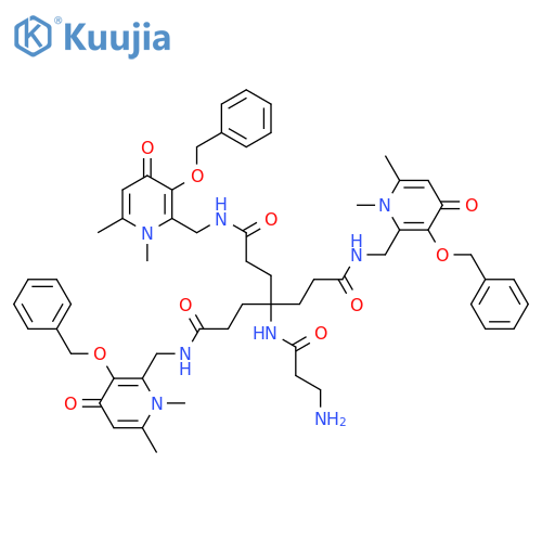 4-(3-Aminopropanoylamino)-N,N'-bis[(1,6-dimethyl-4-oxo-3-phenylmethoxypyridin-2-yl)methyl]-4-[3-[(1,6-dimethyl-4-oxo-3-phenylmethoxypyridin-2-yl)methylamino]-3-oxopropyl]heptanediamide structure