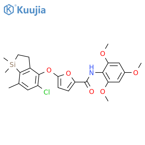 2-Furancarboxamide,  5-[(5-chloro-2,3-dihydro-1,1,7-trimethyl-1H-1-silainden-4-yl)oxy]-N-(2,4,  6-trimethoxyphenyl)- structure