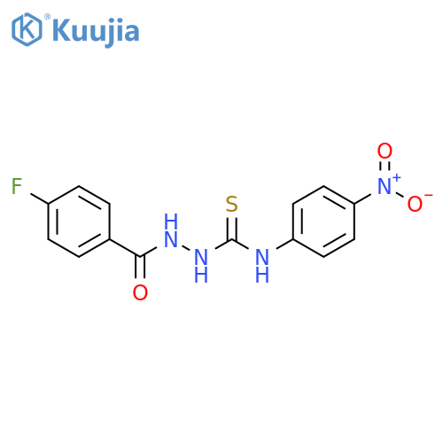 Benzoic acid, 4-fluoro-, 2-[[(4-nitrophenyl)amino]thioxomethyl]hydrazide structure