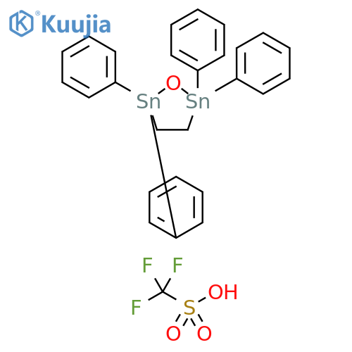 Methanesulfonic acid, 1,1,1-trifluoro-, compd. with 2,2,5,5-tetraphenyl-1,2,5-oxadistannolane (1:1) structure