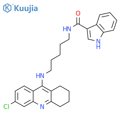 1H-Indole-3-carboxamide,N-[5-[(6-chloro-1,2,3,4-tetrahydro-9-acridinyl)amino]pentyl]- structure