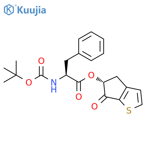 L-Phenylalanine, N-[(1,1-dimethylethoxy)carbonyl]-, (5R)-5,6-dihydro-6-oxo-4H-cyclopenta[b]thien-5-yl ester (9CI) structure