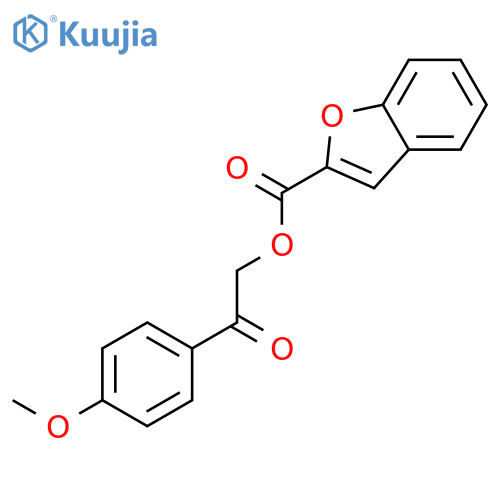 2-Benzofurancarboxylic acid, 2-(4-methoxyphenyl)-2-oxoethyl ester structure