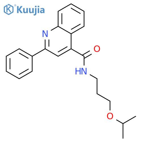 2-phenyl-N-[3-(propan-2-yloxy)propyl]quinoline-4-carboxamide structure