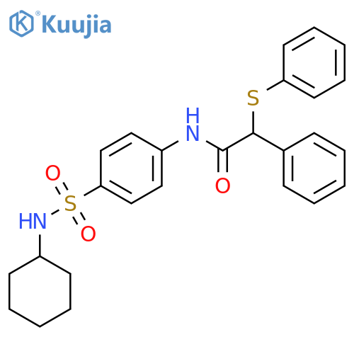 N-(4-Cyclohexylsulfamoyl-phenyl)-2-phenyl-2-phenylsulfanyl-acetamide structure