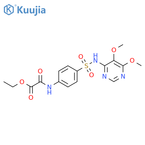 Acetic acid,[[4-[[(5,6-dimethoxy-4-pyrimidinyl)amino]sulfonyl]phenyl]amino]oxo-,ethyl ester structure