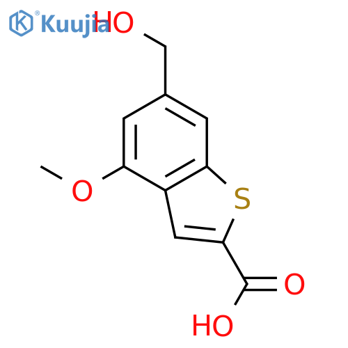 6-(hydroxymethyl)-4-methoxy-1-benzothiophene-2-carboxylic acid structure