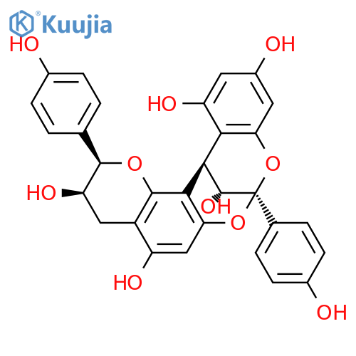 (2R,3R,8S,14R)-2,8-bis(4-hydroxyphenyl)-3,4-dihydro-2H,14H-8,14-methanochromeno[7,8-d][1,3]benzodioxocine-3,5,11,13,15-pentol structure