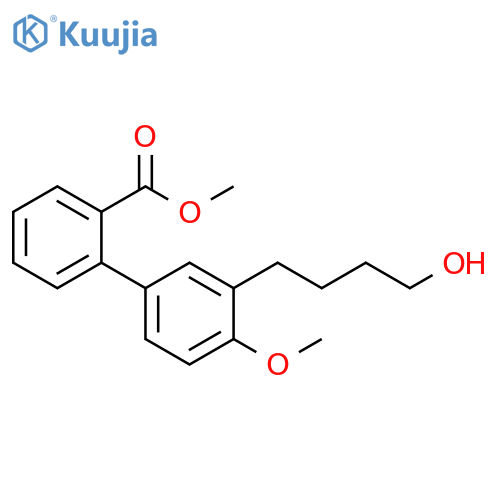 [1,1'-Biphenyl]-2-carboxylic acid, 3'-(4-hydroxybutyl)-4'-methoxy-, methylester structure