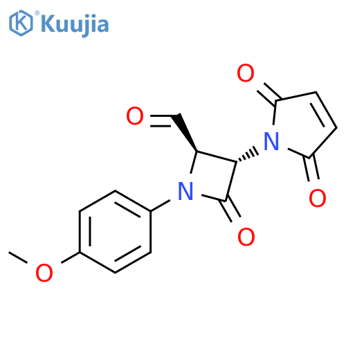 2-Azetidinecarboxaldehyde, 3-(2,5-dihydro-2,5-dioxo-1H-pyrrol-1-yl)-1-(4-methoxyphenyl)-4-oxo-, (2R,3S)-rel- structure
