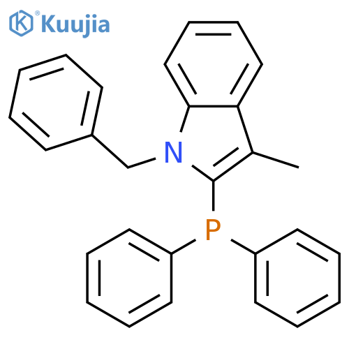 1H-Indole, 2-(diphenylphosphino)-3-methyl-1-(phenylmethyl)- structure