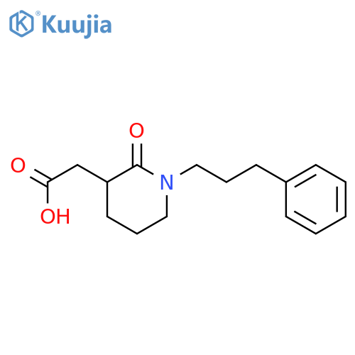 3-Piperidineacetic acid, 2-oxo-1-(3-phenylpropyl)- structure