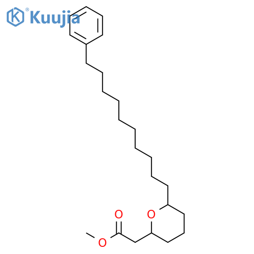 2H-Pyran-2-acetic acid, tetrahydro-6-(10-phenyldecyl)-, methyl ester structure