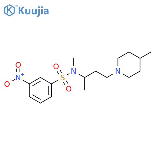 Benzenesulfonamide, N-methyl-N-[1-methyl-3-(4-methyl-1-piperidinyl)propyl]-3-nitro- structure