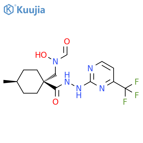 Cyclohexanecarboxylic acid, 1-[(formylhydroxyamino)methyl]-4-methyl-,2-[4-(trifluoromethyl)-2-pyrimidinyl]hydrazide, cis- structure
