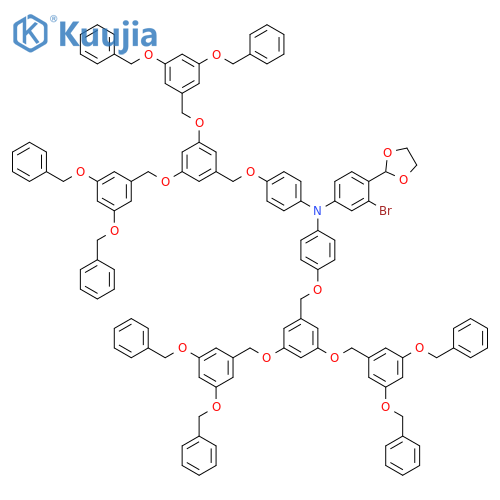 Benzenamine, N,N-bis[4-[[3,5-bis[[3,5-bis(phenylmethoxy)phenyl]methoxy]phenyl]methoxy]phenyl]-3-bromo-4-(1,3-dioxolan-2-yl)- structure