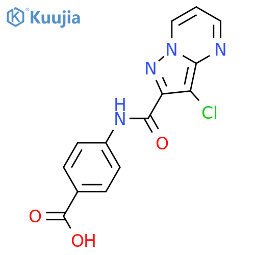 4-{3-chloropyrazolo[1,5-a]pyrimidine-2-amido}benzoic acid structure