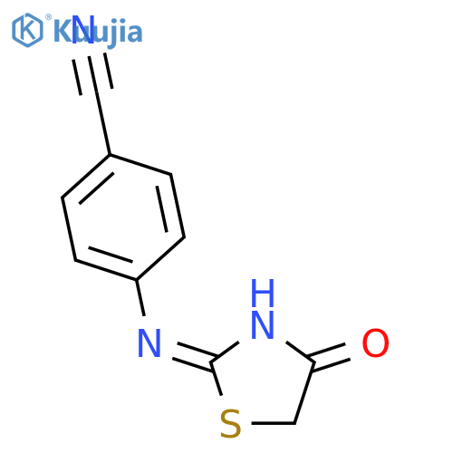 4-[(4,5-dihydro-4-oxo-2-thiazolyl)amino]Benzonitrile structure