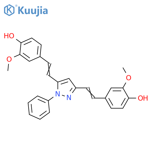 4-[2-[5-[2-(4-Hydroxy-3-methoxyphenyl)ethenyl]-2-phenylpyrazol-3-yl]ethenyl]-2-methoxyphenol structure