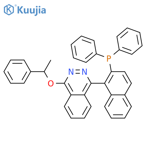 Phthalazine,1-[2-(diphenylphosphino)-1-naphthalenyl]-4-[(1R)-1-phenylethoxy]-,(1R)- structure