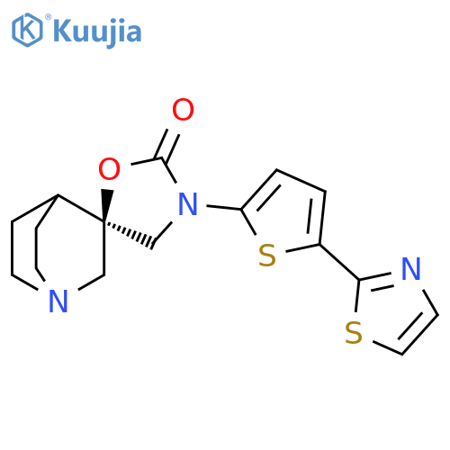 Spiro[1-azabicyclo[2.2.2]octane-3,5'-oxazolidin]-2'-one,3'-[5-(2-thiazolyl)-2-thienyl]-, (3R)- structure