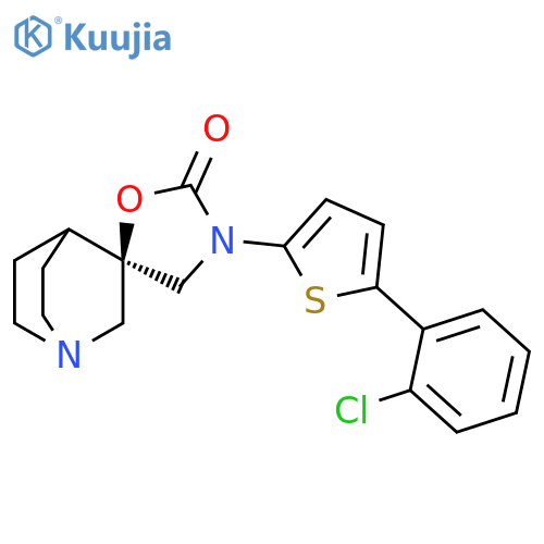 Spiro[1-azabicyclo[2.2.2]octane-3,5'-oxazolidin]-2'-one, 3'-[5-(2-chlorophenyl)-2-thienyl]-, (3R)- structure