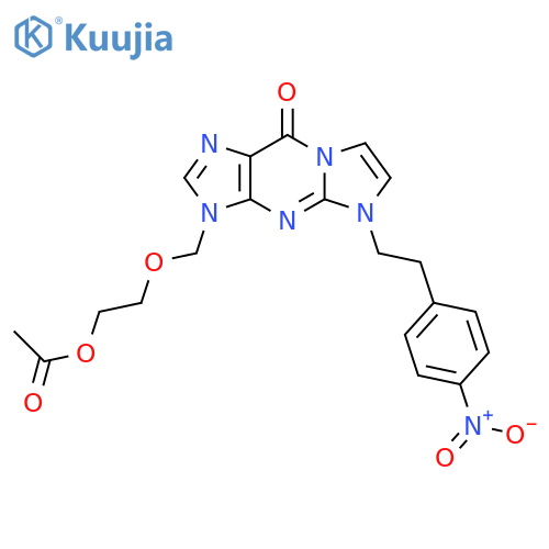 9H-Imidazo[1,2-a]purin-9-one,3-[[2-(acetyloxy)ethoxy]methyl]-3,5-dihydro-5-[2-(4-nitrophenyl)ethyl]- structure