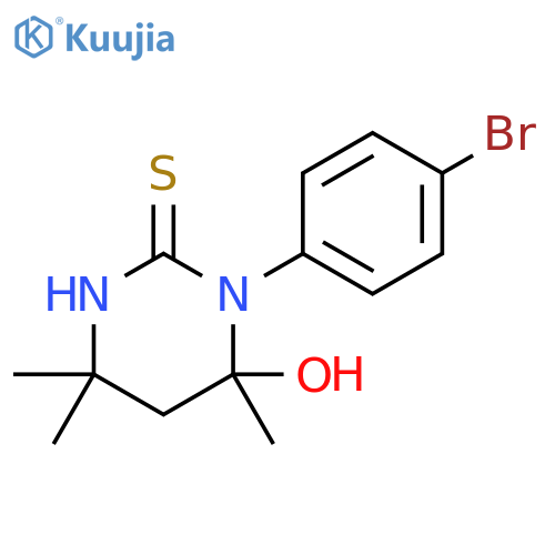 2(1H)-Pyrimidinethione, 1-(4-bromophenyl)tetrahydro-6-hydroxy-4,4,6-trimethyl- structure