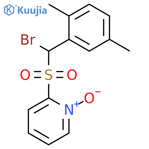 PYRIDINE, 2-[[BROMO(2,5-DIMETHYLPHENYL)METHYL]SULFONYL]-, 1-OXIDE structure