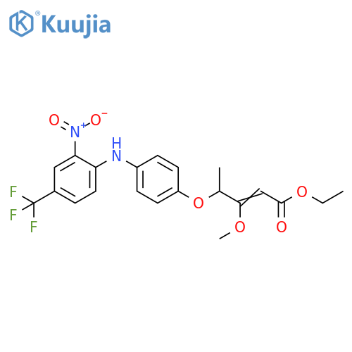 2-Pentenoic acid, 3-methoxy-4-[4-[[2-nitro-4-(trifluoromethyl)phenyl]amino]phenoxy]-, ethyl ester structure