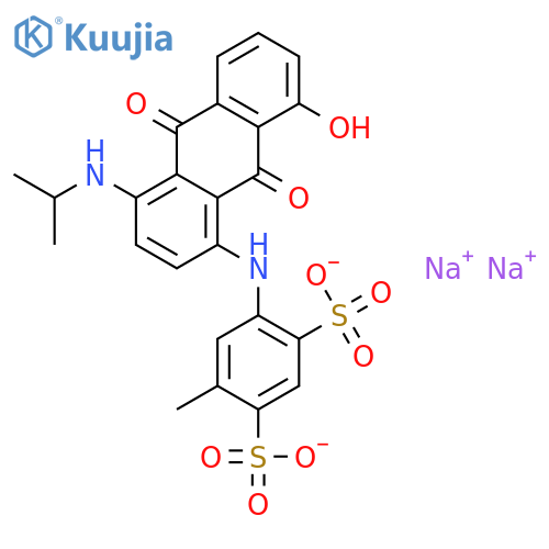 1,3-Benzenedisulfonicacid,4-[[9,10-dihydro-8-hydroxy-4-[(1-methylethyl)amino]-9,10-dioxo-1-anthracenyl]amino]-6-methyl-,sodium salt (1:2) structure