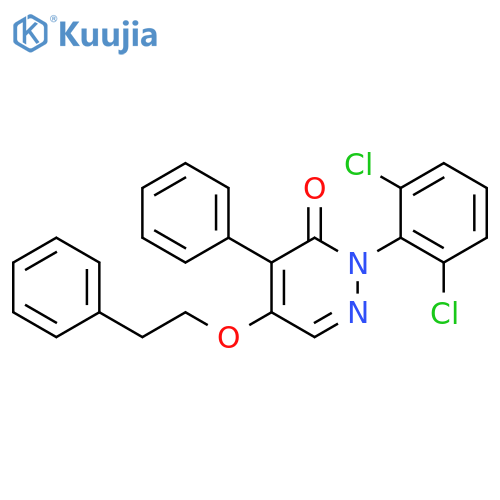 3(2H)-Pyridazinone,2-(2,6-dichlorophenyl)-4-phenyl-5-(2-phenylethoxy)- structure