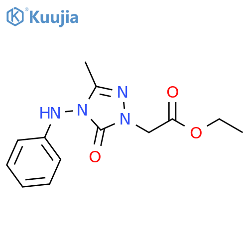 1H-1,2,4-Triazole-1-acetic acid,4,5-dihydro-3-methyl-5-oxo-4-(phenylamino)-, ethyl ester structure