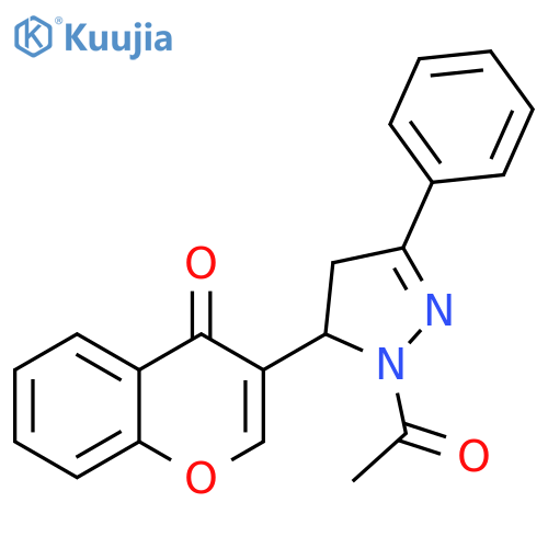 4H-1-Benzopyran-4-one, 3-(1-acetyl-4,5-dihydro-3-phenyl-1H-pyrazol-5-yl)- structure