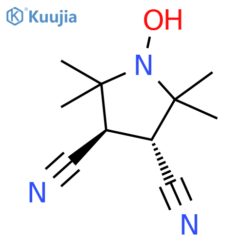 1-Pyrrolidinyloxy, 3,4-dicyano-2,2,5,5-tetramethyl-, (3R,4R)-rel- structure