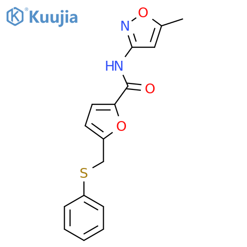 N-(5-methyl-1,2-oxazol-3-yl)-5-(phenylsulfanyl)methylfuran-2-carboxamide structure