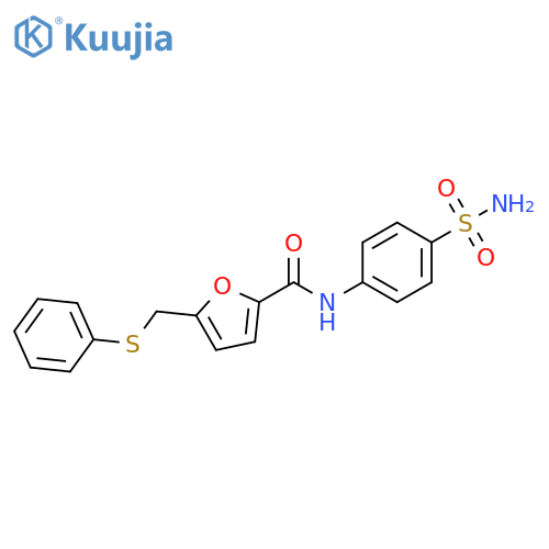 5-(phenylsulfanyl)methyl-N-(4-sulfamoylphenyl)furan-2-carboxamide structure