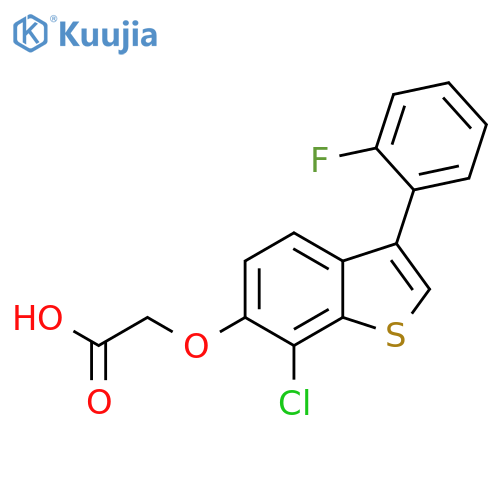 Acetic acid, [[7-chloro-3-(2-fluorophenyl)benzo[b]thien-6-yl]oxy]- structure