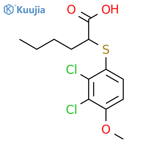 HEXANOIC ACID, 2-[(2,3-DICHLORO-4-METHOXYPHENYL)THIO]- structure