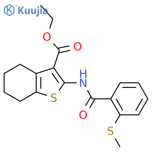 ethyl 2-2-(methylsulfanyl)benzamido-4,5,6,7-tetrahydro-1-benzothiophene-3-carboxylate structure