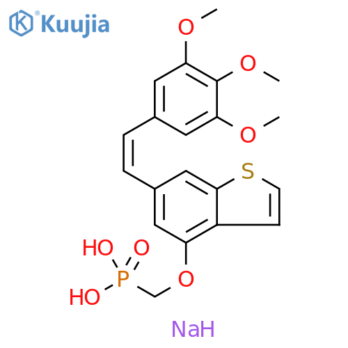 Phosphonic acid, [[[6-[(1Z)-2-(3,4,5-trimethoxyphenyl)ethenyl]benzo[b]thien-4-yl]oxy]methyl]-, disodium salt (9CI) structure