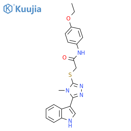 N-(4-ethoxyphenyl)-2-{5-(1H-indol-3-yl)-4-methyl-4H-1,2,4-triazol-3-ylsulfanyl}acetamide structure